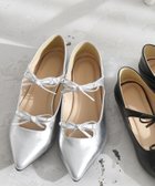 【シップス フォー ウィメン/SHIPS】のquaranciel リボン ポインテッド トゥ フラット シューズ シルバー|ID: prp329100004522702 ipo3291000000031992136