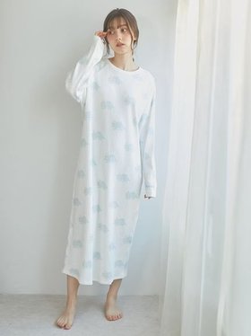 【ジェラート ピケ/gelato pique】のダイナソー柄ワンピース 人気、トレンドファッション・服の通販 founy(ファニー) ファッション Fashion レディースファッション WOMEN ワンピース Dress なめらか Smooth オレンジ Orange カットソー Cut And Sew スリーブ Sleeve テレコ Tereko プリント Print ボトム Bottom |ID:prp329100004522726