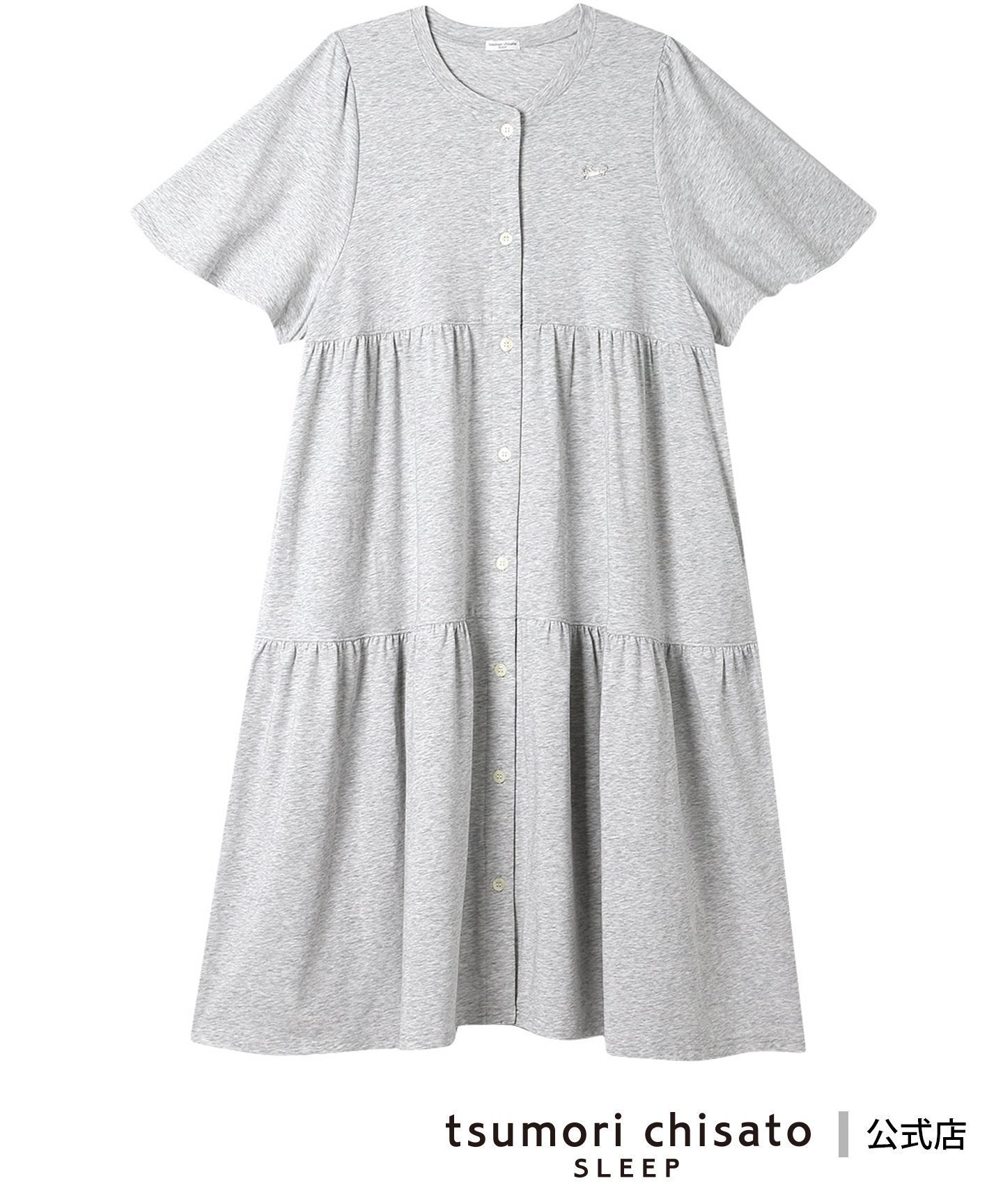 【ツモリチサト スリープ/tsumori chisato SLEEP】のツモリチサト スリープ ワンピース 5分袖 半袖 ルームウエア 綿混ベア天竺 インテリア・キッズ・メンズ・レディースファッション・服の通販 founy(ファニー) 　ファッション　Fashion　レディースファッション　WOMEN　ワンピース　Dress　ストレッチ　Stretch　半袖　Short Sleeve　GY|ID: prp329100004522733 ipo3291000000031992383