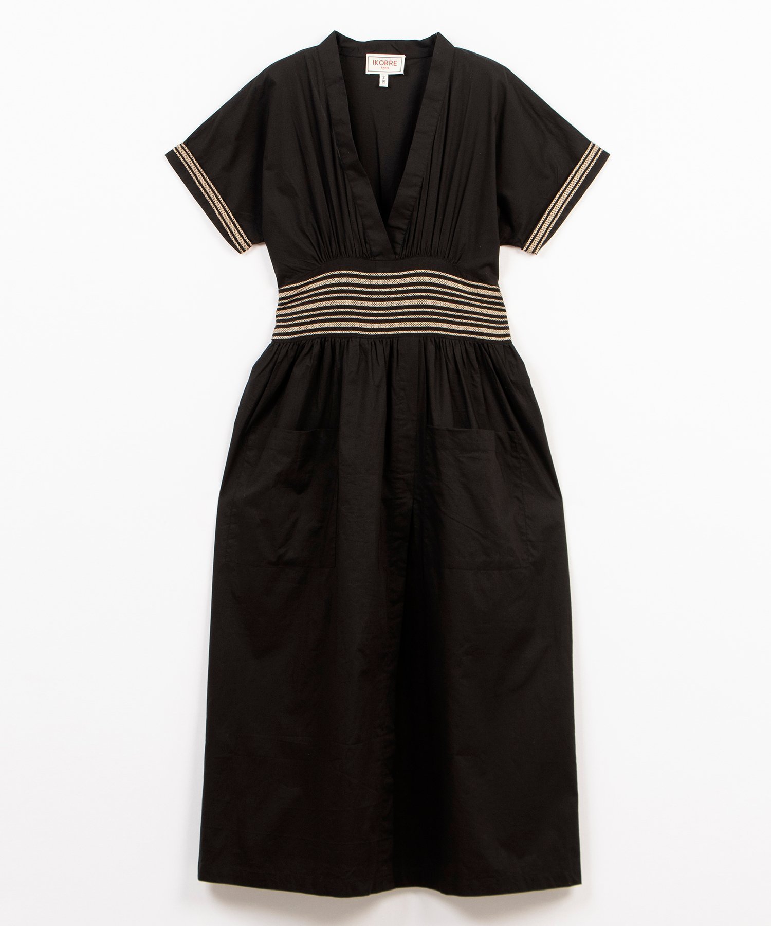 【ハウス オブ ロータス/HOUSE OF LOTUS】の【IKORRE PARIS/イコーレパリ】EMBROIDERIES COTTON DRESS インテリア・キッズ・メンズ・レディースファッション・服の通販 founy(ファニー) 　ファッション　Fashion　レディースファッション　WOMEN　ワンピース　Dress　ドレス　Party Dresses　2025年　2025　2025春夏・S/S　Ss,Spring/Summer,2025　インド　India　スリーブ　Sleeve　リボン　Ribbon　夏　Summer　S/S・春夏　Ss・Spring/Summer　ブラック|ID: prp329100004522747 ipo3291000000031992452