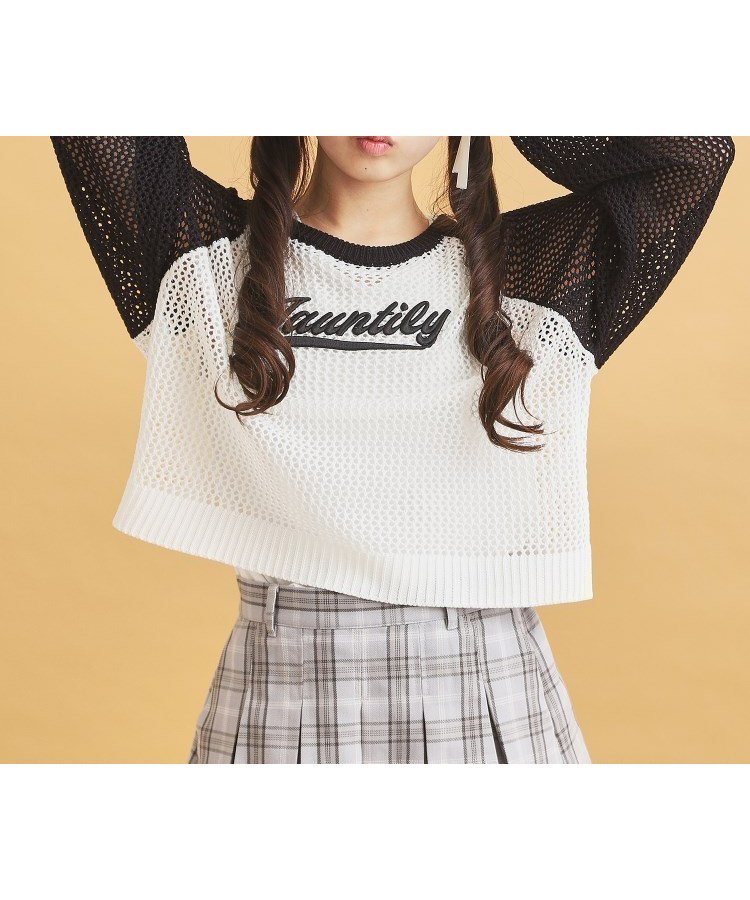 【ピンク ラテ/PINK-latte / KIDS】の【セットアイテム】ラグランメッシュ+タンク 人気、トレンドファッション・服の通販 founy(ファニー) 　ファッション　Fashion　キッズファッション　KIDS　おすすめ　Recommend　アクリル　Acrylic　インナー　Inner　ガーリー　Girly　タンク　Tank　トレンド　Trend　フロント　Front　メッシュ　Mesh　再入荷　Restock/Back In Stock/Re Arrival　 other-1|ID: prp329100004522766 ipo3291000000031992569