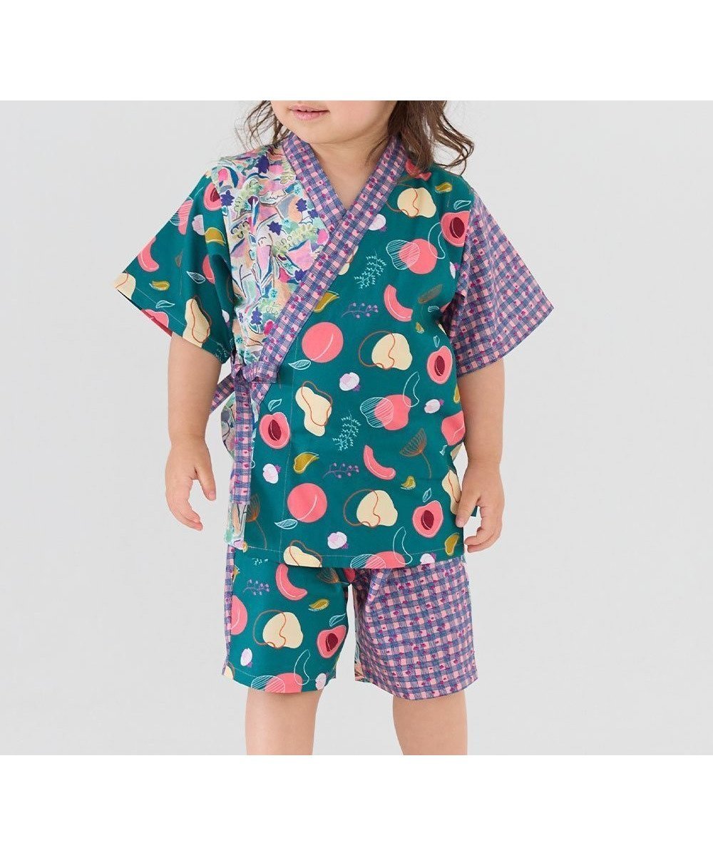 【モイモルン/moimoln / KIDS】の【MOEMUSISAN X moimoln】GIRLS甚平 インテリア・キッズ・メンズ・レディースファッション・服の通販 founy(ファニー) 　ファッション　Fashion　キッズファッション　KIDS　グリーン|ID: prp329100004522779 ipo3291000000031992655