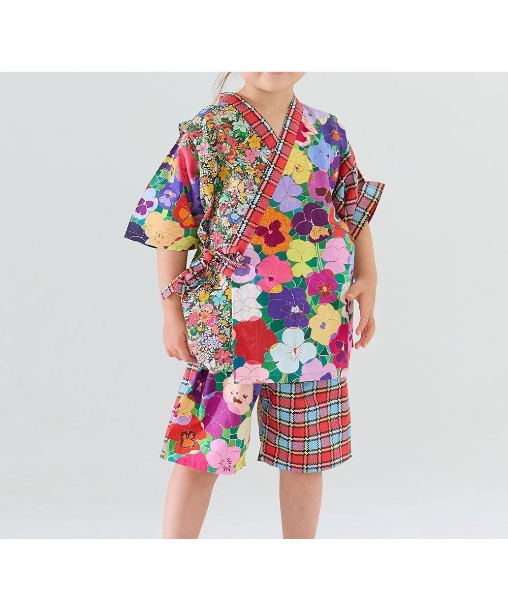 【モイモルン/moimoln / KIDS】の【MOEMUSISAN X moimoln】GIRLS甚平 インテリア・キッズ・メンズ・レディースファッション・服の通販 founy(ファニー) 　ファッション　Fashion　キッズファッション　KIDS　レッド|ID: prp329100004522779 ipo3291000000031992657