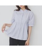 【インデックス/INDEX】の《5色展開》フリルバンドカラーペプラムブラウス【洗濯機洗い可/イージーアイロン/防シワ】 サックスブルー|ID: prp329100004522781 ipo3291000000032667189