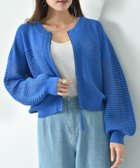 【インタープラネット/INTERPLANET】のメッシュニットZIPブルゾン ブルー|ID: prp329100004522819 ipo3291000000032321327