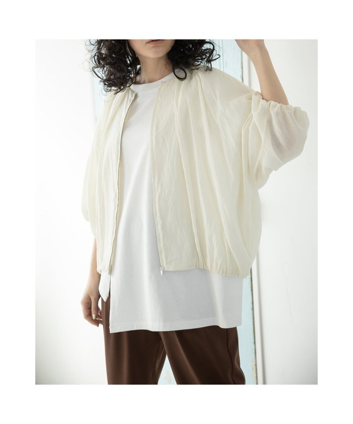 【オズモーシス/OSMOSIS】のタックギャザーブルゾン インテリア・キッズ・メンズ・レディースファッション・服の通販 founy(ファニー) https://founy.com/ ファッション Fashion レディースファッション WOMEN アウター Coat Outerwear ブルゾン Blouson/Jackets エアリー Airy サマー Summer フェミニン Feminine フロント Front ブルゾン Blouson 夏 Summer S/S・春夏 Ss・Spring/Summer |ID: prp329100004522873 ipo3291000000031993293