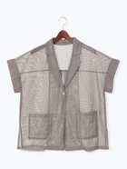 【テチチ/Te chichi】のハーフスリーブメッシュジャケット 人気、トレンドファッション・服の通販 founy(ファニー) ファッション Fashion レディースファッション WOMEN アウター Coat Outerwear ジャケット Jackets スリット Slit フロント Front ボックス Box ポケット Pocket メッシュ Mesh thumbnail グレー|ID: prp329100004522876 ipo3291000000031993313