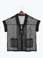 【テチチ/Te chichi】のハーフスリーブメッシュジャケット 人気、トレンドファッション・服の通販 founy(ファニー) ファッション Fashion レディースファッション WOMEN アウター Coat Outerwear ジャケット Jackets スリット Slit フロント Front ボックス Box ポケット Pocket メッシュ Mesh thumbnail ブラック|ID: prp329100004522876 ipo3291000000031993314