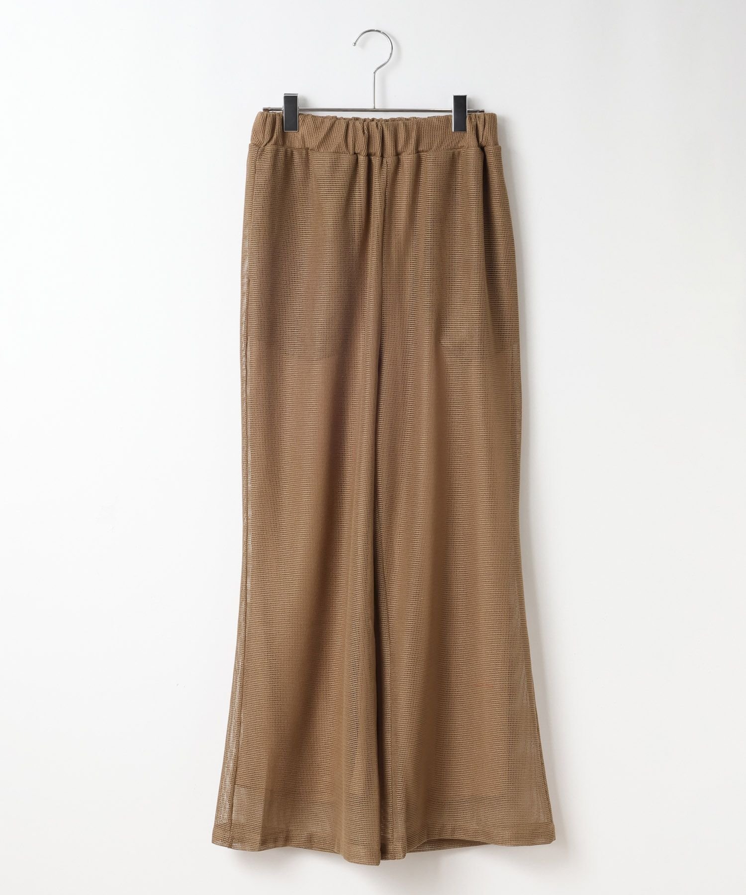 【ローリーズファーム/LOWRYS FARM】のメッシュフレアパンツ インテリア・キッズ・メンズ・レディースファッション・服の通販 founy(ファニー) 　ファッション　Fashion　レディースファッション　WOMEN　パンツ　Pants　カットソー　Cut And Sew　チュニック　Tunic　バランス　Balance　ビッグ　Big　フレア　Flare　ポケット　Pocket　メッシュ　Mesh　春　Spring　ブラウン|ID: prp329100004522940 ipo3291000000031993678