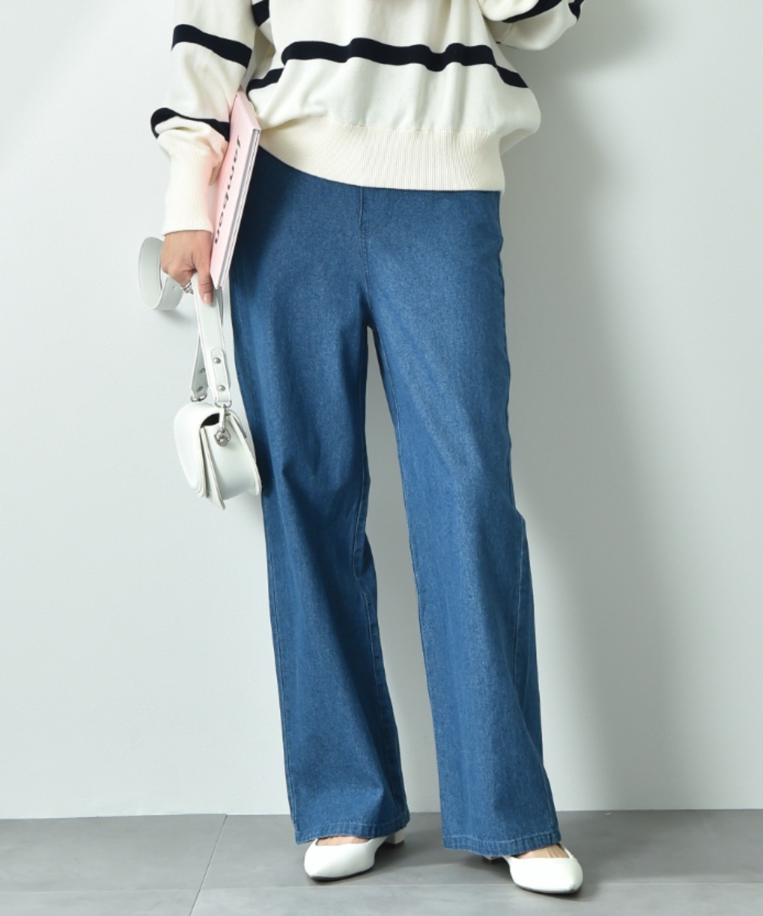 【インタープラネット/INTERPLANET】のデニムパンツ インテリア・キッズ・メンズ・レディースファッション・服の通販 founy(ファニー) 　ファッション　Fashion　レディースファッション　WOMEN　パンツ　Pants　デニムパンツ　Denim Pants　ストレート　Straight　スニーカー　Sneakers　デニム　Denim　ドット　Dot　ベーシック　Basic　リボン　Ribbon　ブルー|ID: prp329100004522943 ipo3291000000031993702