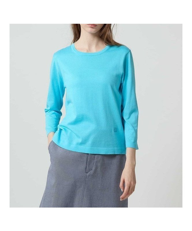 【アクアスキュータム/Aquascutum】のギザコットン プルオーバー インテリア・キッズ・メンズ・レディースファッション・服の通販 founy(ファニー) 　ファッション　Fashion　レディースファッション　WOMEN　トップス・カットソー　Tops/Tshirt　プルオーバー　Pullover　アンサンブル　Ensemble　カーディガン　Cardigan　シンプル　Simple　ベーシック　Basic　ラウンド　Round　ブルー|ID: prp329100004522949 ipo3291000000031993725