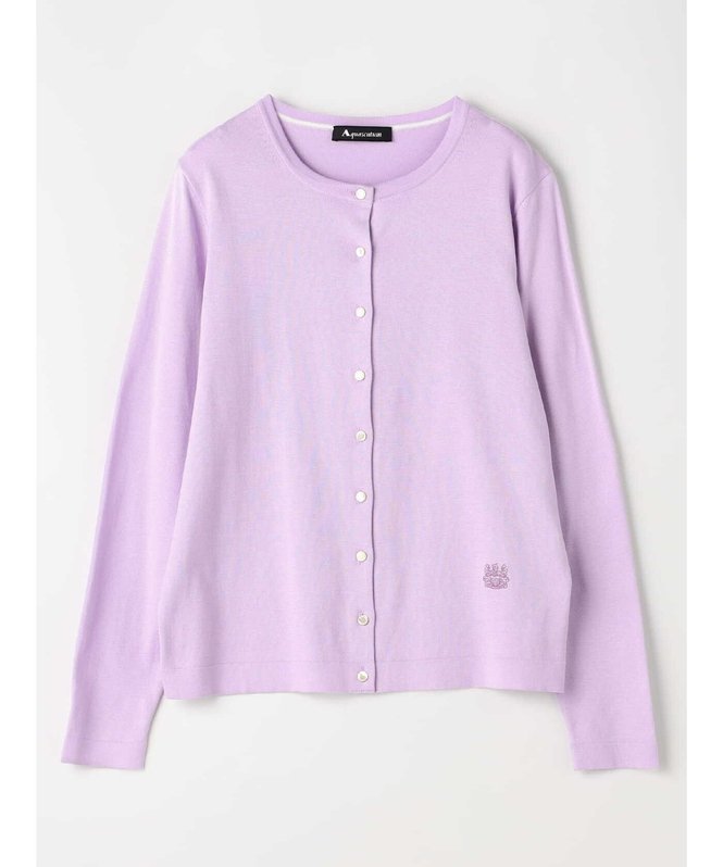 【アクアスキュータム/Aquascutum】のギザコットン カーディガン インテリア・キッズ・メンズ・レディースファッション・服の通販 founy(ファニー) 　ファッション　Fashion　レディースファッション　WOMEN　トップス・カットソー　Tops/Tshirt　カーディガン　Cardigans　アンサンブル　Ensemble　カーディガン　Cardigan　ベーシック　Basic　羽織　Haori　ラウンド　Round　おすすめ　Recommend　ラベンダー|ID: prp329100004522959 ipo3291000000031993783