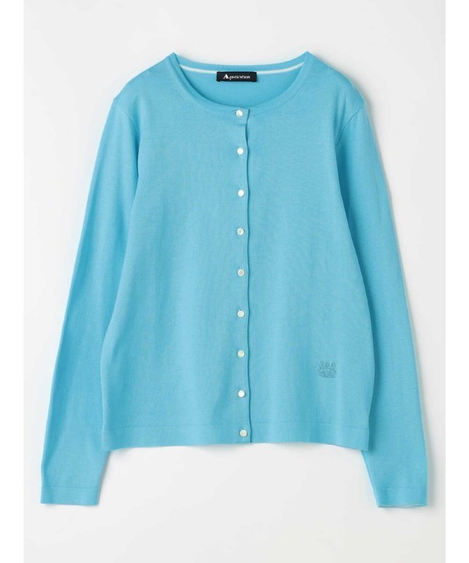 【アクアスキュータム/Aquascutum】のギザコットン カーディガン インテリア・キッズ・メンズ・レディースファッション・服の通販 founy(ファニー) 　ファッション　Fashion　レディースファッション　WOMEN　トップス・カットソー　Tops/Tshirt　カーディガン　Cardigans　アンサンブル　Ensemble　カーディガン　Cardigan　ベーシック　Basic　羽織　Haori　ラウンド　Round　おすすめ　Recommend　ブルー|ID: prp329100004522959 ipo3291000000031993784