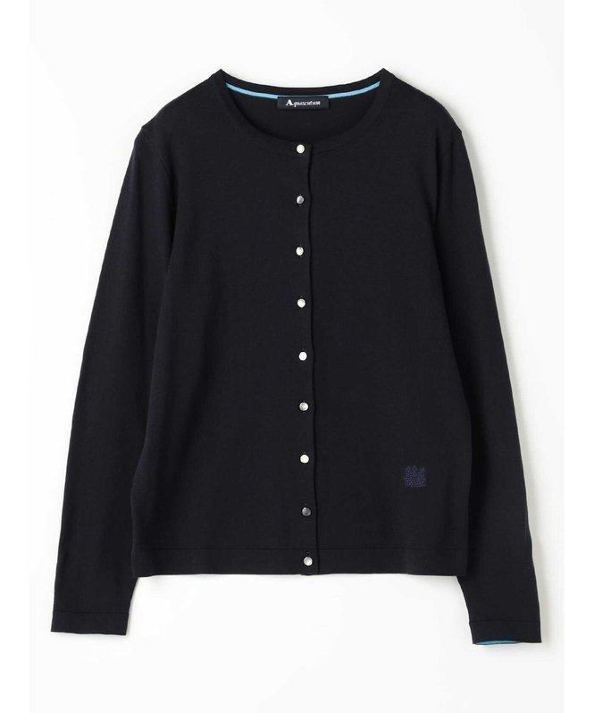 【アクアスキュータム/Aquascutum】のギザコットン カーディガン インテリア・キッズ・メンズ・レディースファッション・服の通販 founy(ファニー) 　ファッション　Fashion　レディースファッション　WOMEN　トップス・カットソー　Tops/Tshirt　カーディガン　Cardigans　アンサンブル　Ensemble　カーディガン　Cardigan　ベーシック　Basic　羽織　Haori　ラウンド　Round　おすすめ　Recommend　ネイビー|ID: prp329100004522959 ipo3291000000031993787