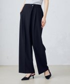 【コムサイズム/COMME CA ISM】のポリエステルレーヨンストレッチラップ風ワイドパンツ ブラック|ID: prp329100004522983 ipo3291000000031993958