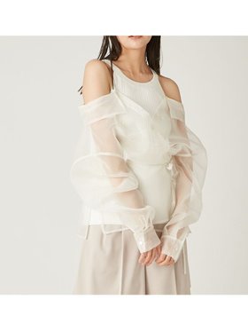 【フレイ アイディー/FRAY I.D】 カシュクールシャツレイヤードニット人気、トレンドファッション・服の通販 founy(ファニー) ファッション Fashion レディースファッション WOMEN トップス・カットソー Tops/Tshirt ニット Knit Tops シャツ/ブラウス Shirts/Blouses オーガンジー Organdy カシュクール Cachecoeur シアー Sheer シンプル Simple トレンド Trend ドッキング Docking リブニット Rib Knit エレガント 上品 Elegant |ID:prp329100004522985