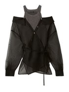 【フレイ アイディー/FRAY I.D】のカシュクールシャツレイヤードニット 人気、トレンドファッション・服の通販 founy(ファニー) ファッション Fashion レディースファッション WOMEN トップス・カットソー Tops/Tshirt ニット Knit Tops シャツ/ブラウス Shirts/Blouses オーガンジー Organdy カシュクール Cachecoeur シアー Sheer シンプル Simple トレンド Trend ドッキング Docking リブニット Rib Knit エレガント 上品 Elegant thumbnail BLK[009]|ID: prp329100004522985 ipo3291000000031993960