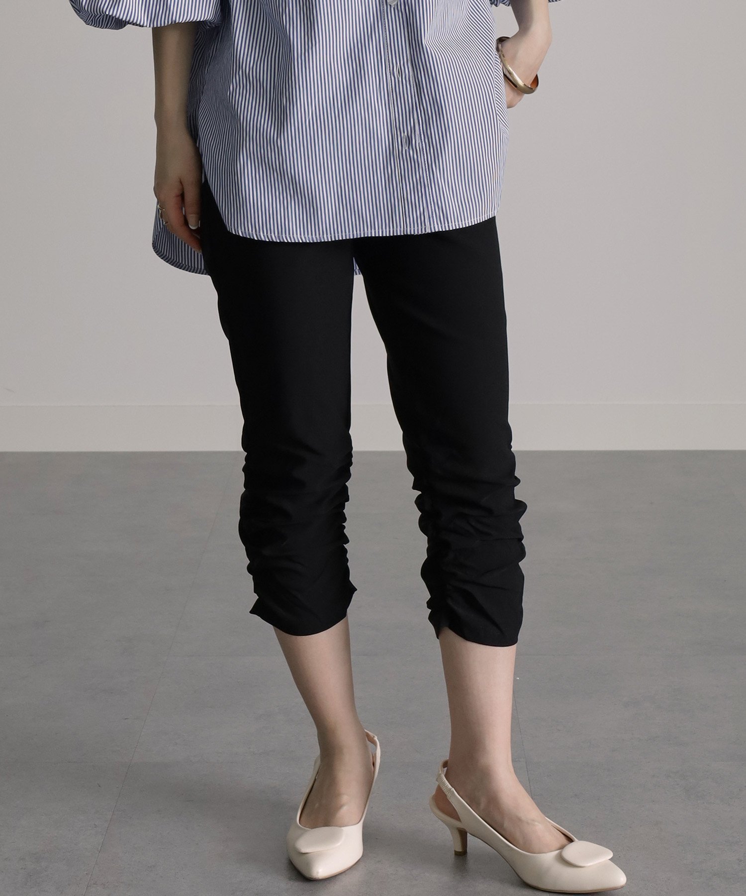 【ラナン/Ranan】の機能付美脚裾くしゅパンツ インテリア・キッズ・メンズ・レディースファッション・服の通販 founy(ファニー) 　ファッション　Fashion　レディースファッション　WOMEN　パンツ　Pants　ストレッチ　Stretch　ブラック|ID: prp329100004523047 ipo3291000000031994444