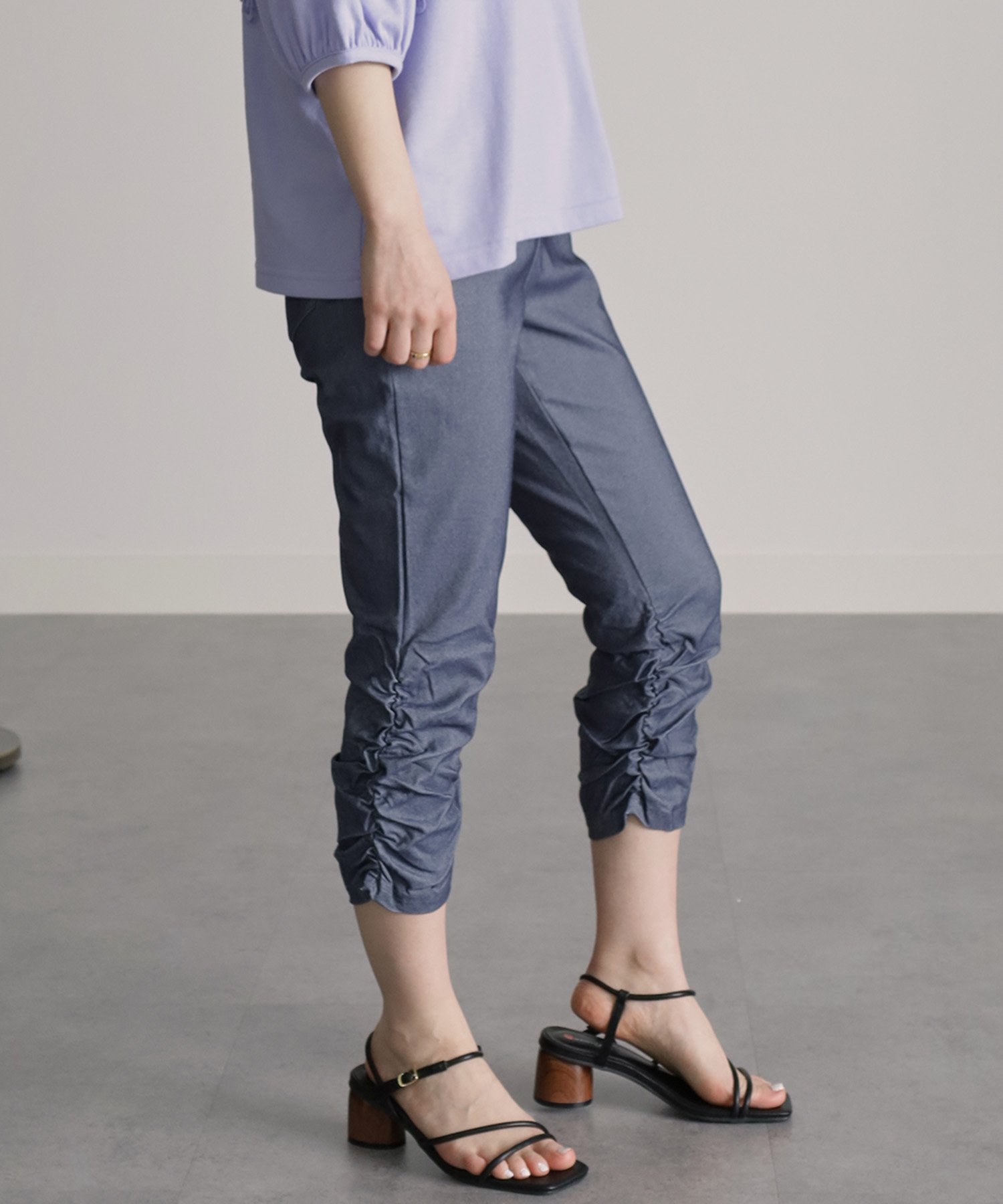 【ラナン/Ranan】の機能付美脚裾くしゅパンツ インテリア・キッズ・メンズ・レディースファッション・服の通販 founy(ファニー) 　ファッション　Fashion　レディースファッション　WOMEN　パンツ　Pants　ストレッチ　Stretch　デニムチョウインディ|ID: prp329100004523047 ipo3291000000031994450