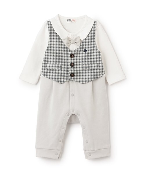 【その他のブランド/Other】の【POLO BCS】おめかしカバーオール インテリア・キッズ・メンズ・レディースファッション・服の通販 founy(ファニー) 　ファッション　Fashion　キッズファッション　KIDS　ドッキング　Docking　フロント　Front　ベスト　Vest　ベージュ|ID: prp329100004523062 ipo3291000000031994560