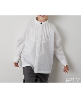 【リジェール/riziere / KIDS】のバンドカラーピンタック比翼シャツ(ボタン取り外し対応) 人気、トレンドファッション・服の通販 founy(ファニー) ファッション Fashion キッズファッション KIDS 人気 Popularity 半袖 Short Sleeve 長袖 Long Sleeve |ID:prp329100004523067