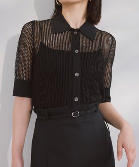 【アニュアンス/anuans】のラメメッシュハーフスリーブニットポロシャツ 人気、トレンドファッション・服の通販 founy(ファニー) ファッション Fashion レディースファッション WOMEN トップス・カットソー Tops/Tshirt ニット Knit Tops シャツ/ブラウス Shirts/Blouses ポロシャツ Polo Shirts 2024年 2024 2024春夏・S/S Ss,Spring/Summer,2024 コンパクト Compact ショート Short スリーブ Sleeve トレンド Trend ハーフ Half バランス Balance ポロシャツ Polo Shirt エレガント 上品 Elegant 半袖 Short Sleeve |ID:prp329100004523072