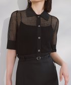 【アニュアンス/anuans】のラメメッシュハーフスリーブニットポロシャツ BLACK|ID: prp329100004523072 ipo3291000000031994671