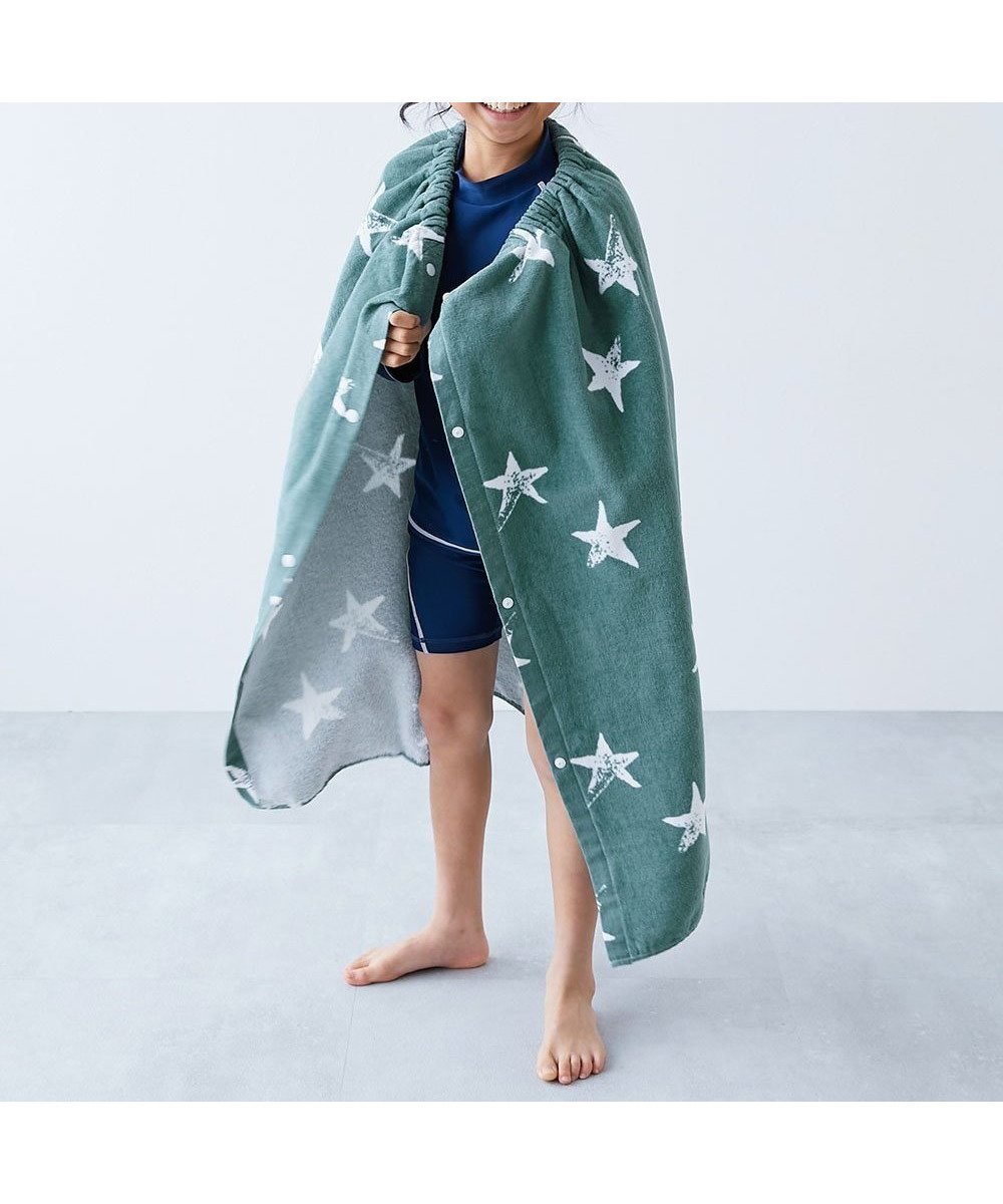 【デビロック/devirock / KIDS】の【綿100%】ラップタオル 80cm 水着 プールグッズ タオル インテリア・キッズ・メンズ・レディースファッション・服の通販 founy(ファニー) 　ファッション　Fashion　キッズファッション　Fashion for Kids　吸水　Absorbent, Quick-Dry　タオル　Towel, Bath Towel　水着　Swimsuit, Swimwear　ラップ　Wrap, Wrap Design　夏　Summer　003-星-アッシュミント|ID: prp329100004523080 ipo3291000000033508697