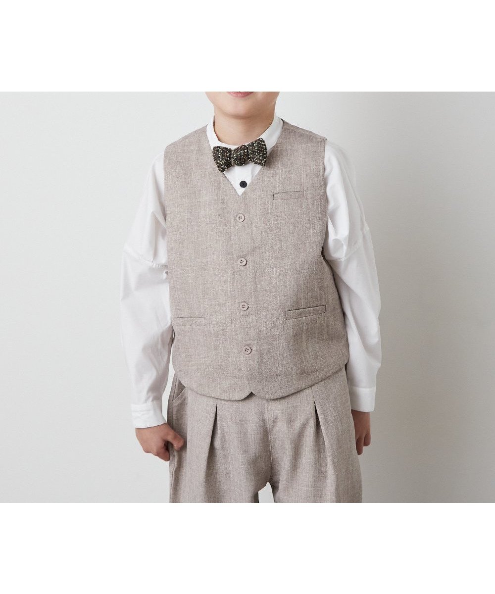 【リジェール/riziere / KIDS】のフォーマルベスト(裏地ストライプ) インテリア・キッズ・メンズ・レディースファッション・服の通販 founy(ファニー) 　ファッション　Fashion　キッズファッション　KIDS　ストライプ　Stripe　セットアップ　Set Up　フォーマル　Formal　ベスト　Vest　ポケット　Pocket　入学式　Entrance Ceremony　無地　Plain Color　結婚式　Wedding Ceremony　LT-BROWN|ID: prp329100004523102 ipo3291000000031994951