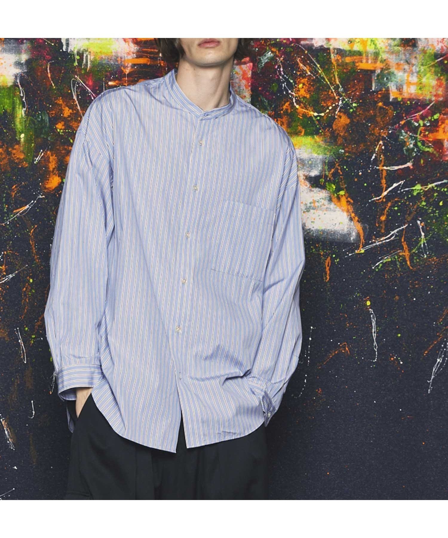 【メゾンスペシャル/MAISON SPECIAL】の【THOMAS MASON】Prime-Over Band Collar Shirt インテリア・キッズ・メンズ・レディースファッション・服の通販 founy(ファニー) 　ファッション　Fashion　レディースファッション　WOMEN　トップス・カットソー　Tops/Tshirt　シャツ/ブラウス　Shirts/Blouses　クラシック　Classic　ショルダー　Shoulder　シンプル　Simple　スタイリッシュ　Stylish　ドロップ　Drop　パターン　Pattern　モダン　Modern　I.BLU|ID: prp329100004523108 ipo3291000000031995008
