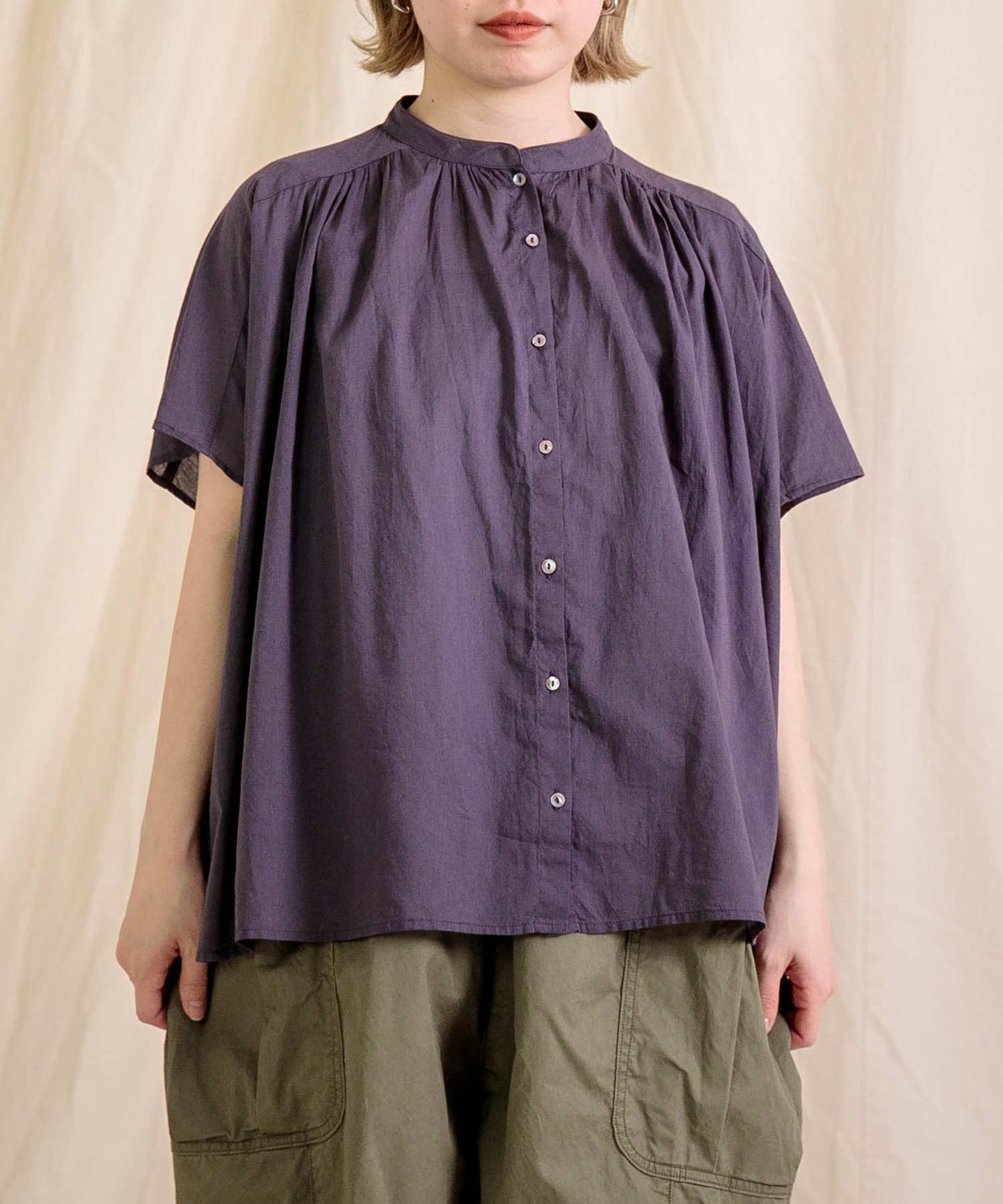 【ドミンゴ/DOMINGO】のインドボイル フロンセシャツ インテリア・キッズ・メンズ・レディースファッション・服の通販 founy(ファニー) 　ファッション　Fashion　レディースファッション　Fashion for Women　トップス・カットソー　Cut & Sew Tops　シャツ・ブラウス・オフィスカジュアル　Elegant Blouses & Button-Ups　インド　Indian Textile　エアリー　Airy Texture　キャミソール　Camisole, Spaghetti Strap Top　ギャザー　Gathered, Ruffled　タンク　Tank Top, Sleeveless Top　人気　Popular, Best Seller　フレア　Flare, Flared　ポケット　Pocket, Pocket Detail　半袖　Short Sleeve, Half Sleeve　夏　Summer　チャコールグレー|ID: prp329100004523175 ipo3291000000032754246