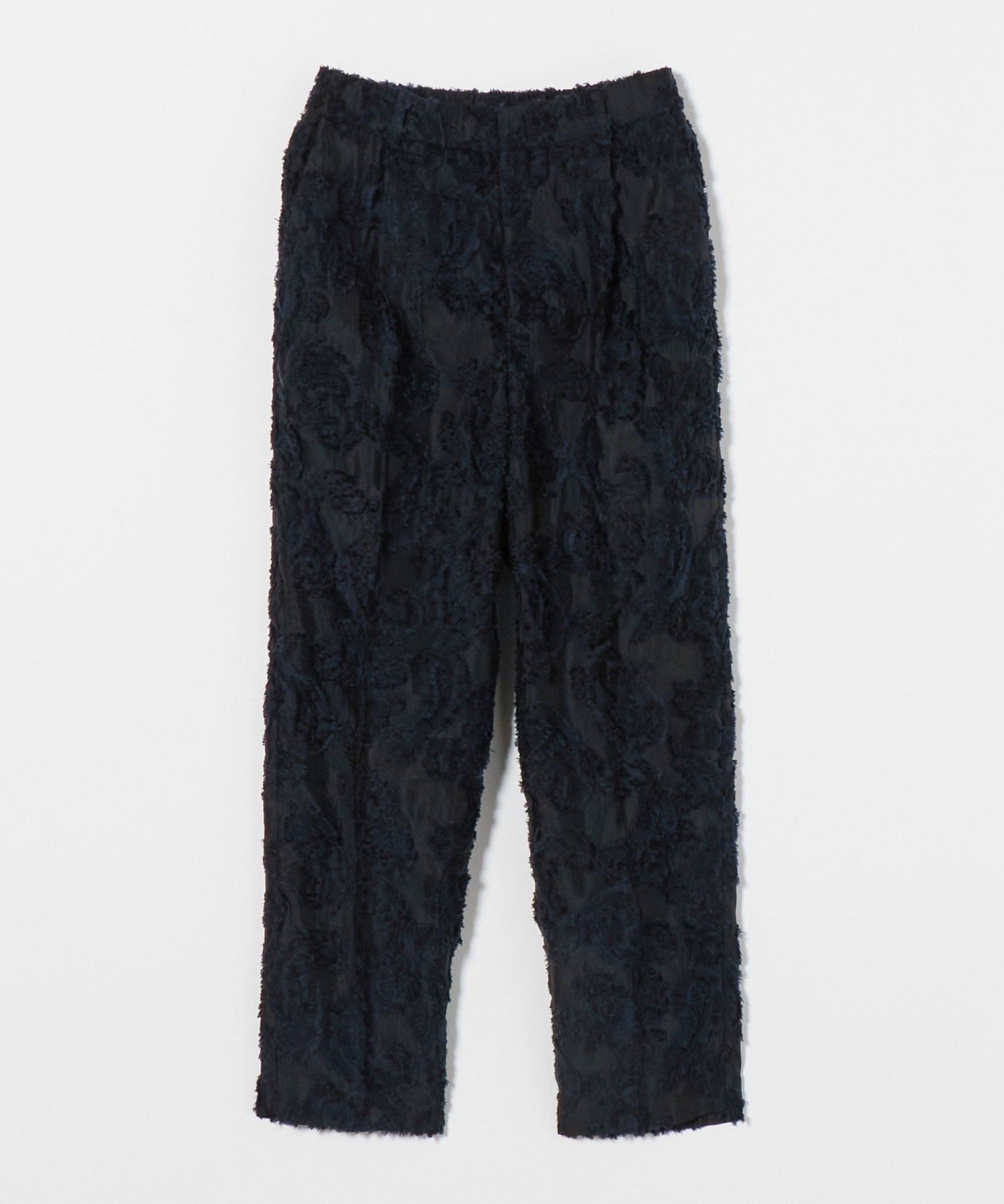 【ユナイテッドアローズ/UNITED ARROWS】のペイズリー カットジャガード テーパードパンツ インテリア・キッズ・メンズ・レディースファッション・服の通販 founy(ファニー) 　ファッション　Fashion　レディースファッション　WOMEN　パンツ　Pants　カットジャガード　Cut Jacquard　キュプラ　Cupra　ジャケット　Jacket　セットアップ　Set Up　テーパード　Tapered　ベーシック　Basic　ペイズリー　Paisley　NAVY|ID: prp329100004523178 ipo3291000000031995606
