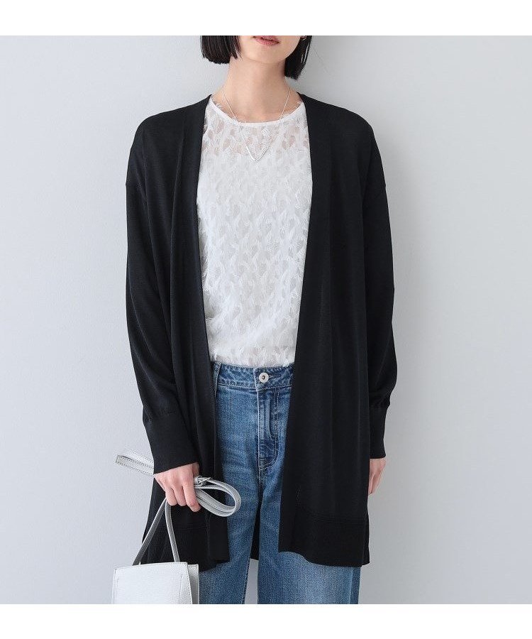 【インディヴィ/INDIVI】の春SALE!【洗える/肌触り◎】ミニマムデザイン ニットカーディガン インテリア・キッズ・メンズ・レディースファッション・服の通販 founy(ファニー) 　ファッション　Fashion　レディースファッション　WOMEN　トップス・カットソー　Tops/Tshirt　ニット　Knit Tops　カーディガン　Cardigans　インナー　Inner　春　Spring　洗える　Washable　カーディガン　Cardigan　コンパクト　Compact　シンプル　Simple　ストレッチ　Stretch　パターン　Pattern　ベーシック　Basic　ミックス　Mix　エレガント 上品　Elegant　ブラック|ID: prp329100004523179 ipo3291000000031995609