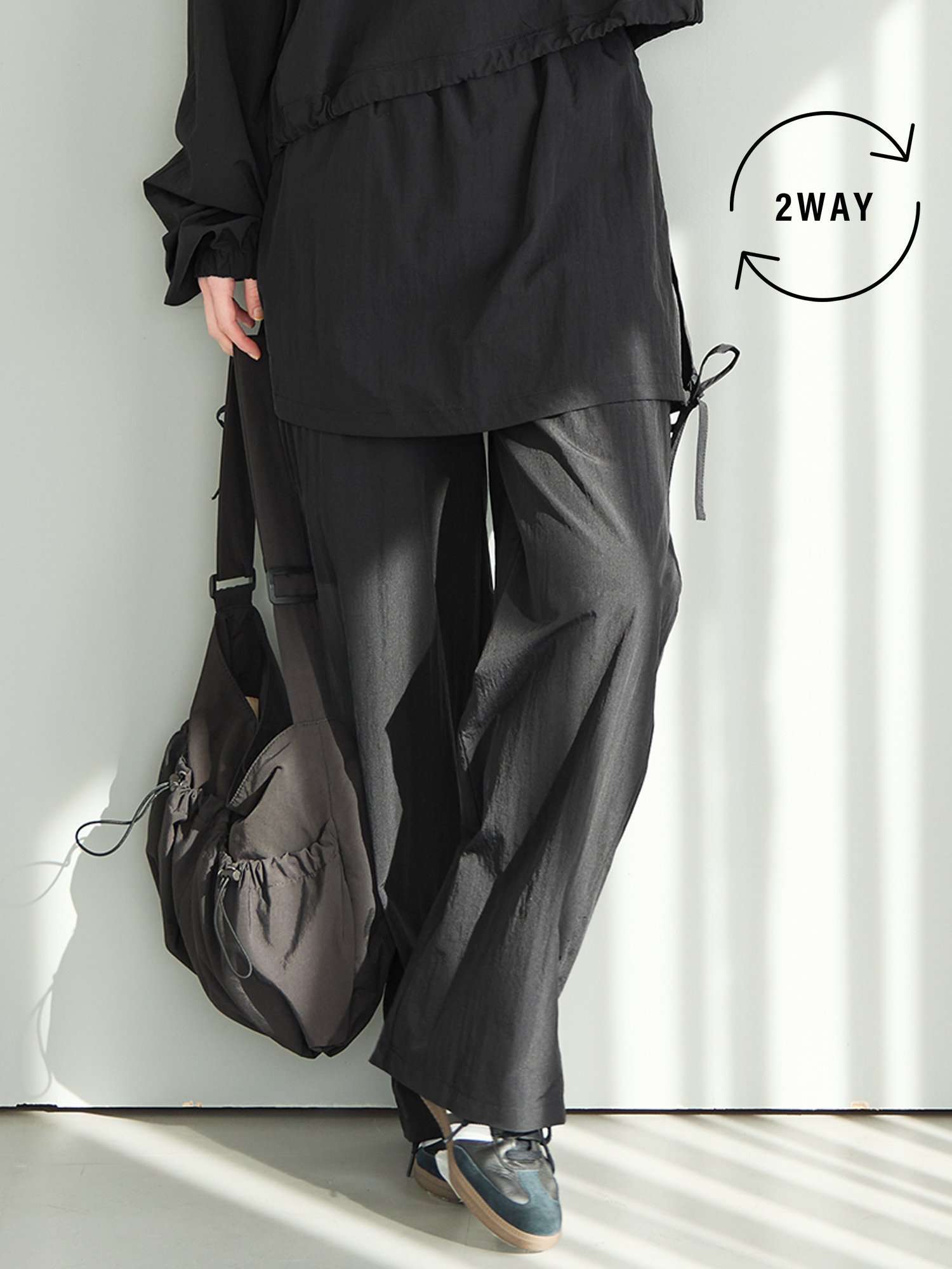 【コカ/COCA】のナイロンスカートドッキングパンツ インテリア・キッズ・メンズ・レディースファッション・服の通販 founy(ファニー) 　ファッション　Fashion　レディースファッション　WOMEN　スカート　Skirt　シンプル　Simple　セットアップ　Set Up　トレンド　Trend　ポケット　Pocket　旅行　Travel　Black|ID: prp329100004523195 ipo3291000000031995734