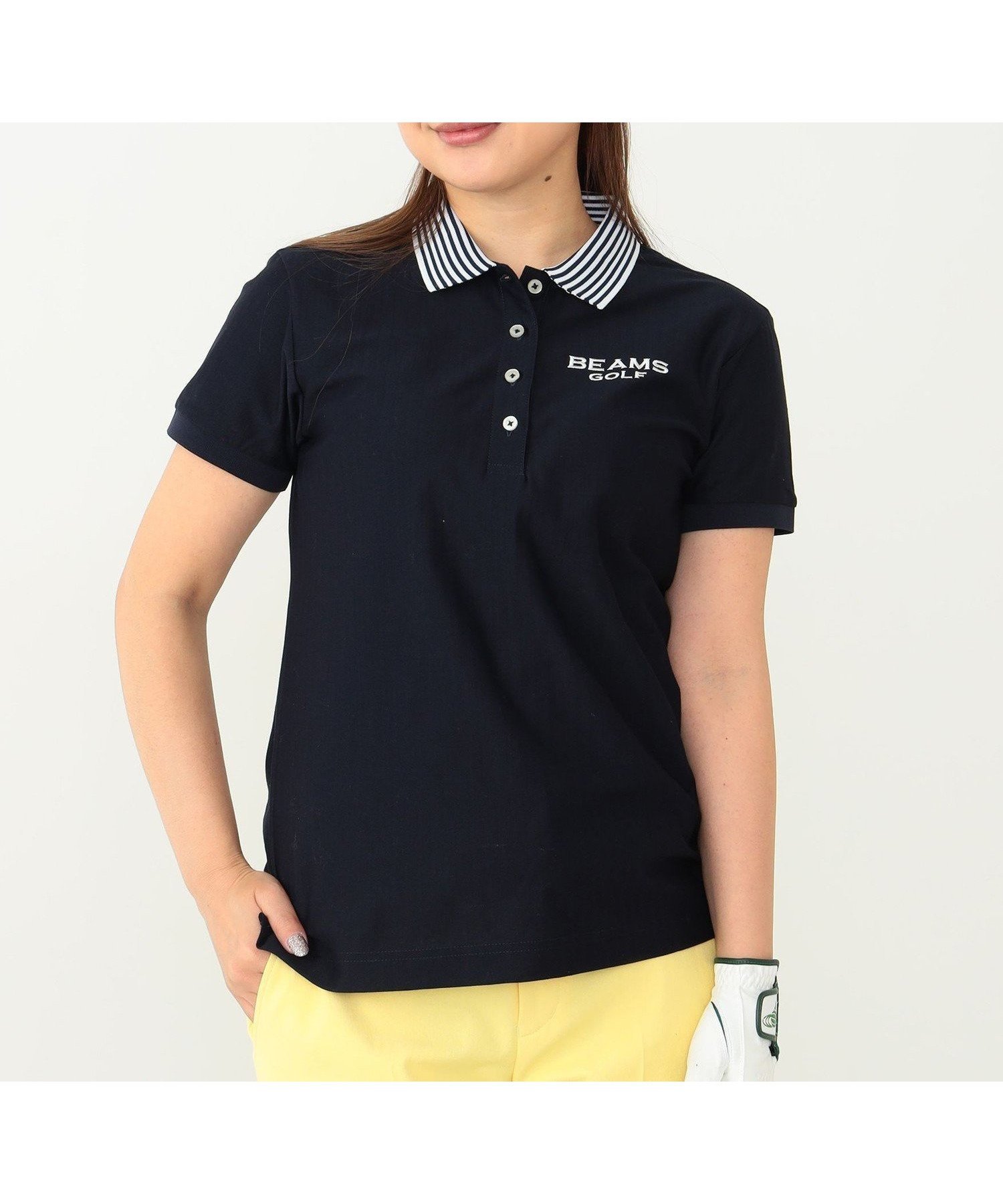 【その他のブランド/Other】のWOMEN PURPLE LABEL / 襟裏ロゴ へリンボーン ポロシャツ インテリア・キッズ・メンズ・レディースファッション・服の通販 founy(ファニー) 　ファッション　Fashion　レディースファッション　WOMEN　トップス・カットソー　Tops/Tshirt　シャツ/ブラウス　Shirts/Blouses　ポロシャツ　Polo Shirts　春　Spring　カッティング　Cutting　スリム　Slim　ファブリック　Fabric　ヘリンボーン　Herringbone　ベーシック　Basic　ポロシャツ　Polo Shirt　ラグジュアリー　Luxury　S/S・春夏　Ss・Spring/Summer　夏　Summer　エレガント 上品　Elegant　ゴルフ　Golf　NAVY|ID: prp329100004523196 ipo3291000000031995749