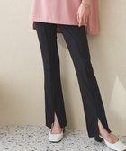 【ラナン/Ranan】のひんやり!デニム調スリットパンツ ブラックムジ65|ID: prp329100004523210 ipo3291000000031995912