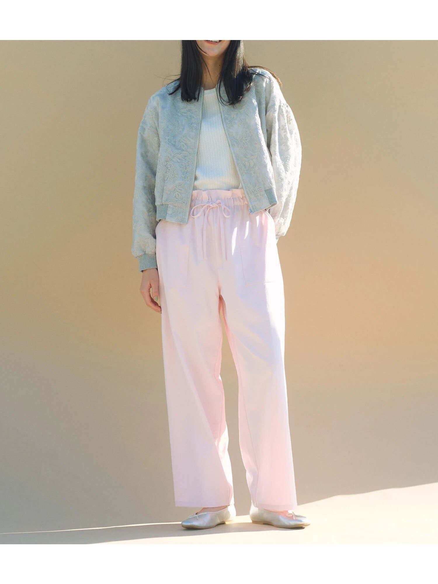 【サマンサモスモス/Samansa Mos2】のストレートイージーパンツ インテリア・キッズ・メンズ・レディースファッション・服の通販 founy(ファニー) 　ファッション　Fashion　レディースファッション　WOMEN　パンツ　Pants　ストレート　Straight　フリル　Frills　ワンポイント　One Point　ピンク|ID: prp329100004523214 ipo3291000000031995931