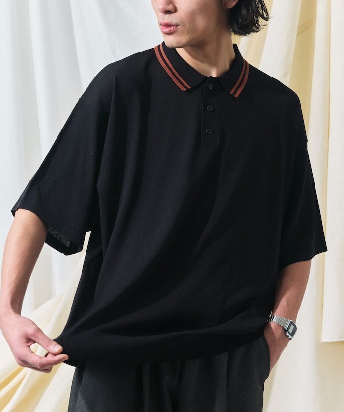 【フリークスストア/FREAK'S STORE】のRelax Fitリラックスフィット ニットポロシャツ / 接触冷感 【限定展開】 25SS インテリア・キッズ・メンズ・レディースファッション・服の通販 founy(ファニー) 　ファッション　Fashion　レディースファッション　WOMEN　トップス・カットソー　Tops/Tshirt　ニット　Knit Tops　シャツ/ブラウス　Shirts/Blouses　ポロシャツ　Polo Shirts　インナー　Inner　春　Spring　カーゴパンツ　Cargo Pants　ショルダー　Shoulder　シンプル　Simple　ジャケット　Jacket　デニム　Denim　トレンド　Trend　ドロップ　Drop　定番　Standard　フィット　Fit　フレア　Flare　ベーシック　Basic　ボトム　Bottom　ポロシャツ　Polo Shirt　無地　Plain Color　リラックス　Relax　S/S・春夏　Ss・Spring/Summer　おすすめ　Recommend　夏　Summer　2025年　2025　2025春夏・S/S　Ss,Spring/Summer,2025　ブラック×ブラウン|ID: prp329100004523232 ipo3291000000031996129