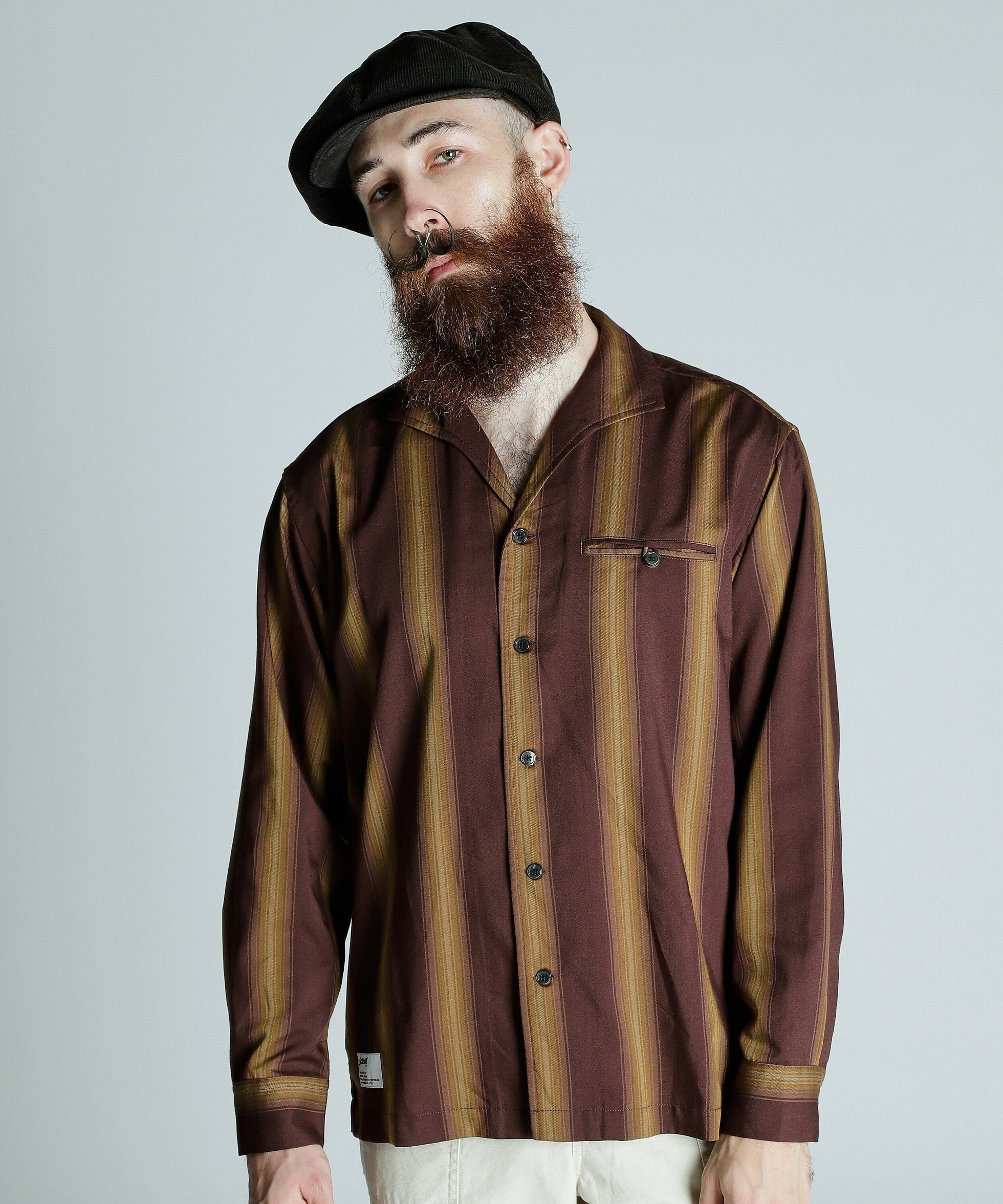 【ショット/Schott / MEN】のSTRIPE LS SHIRT/ストライプ LSシャツ インテリア・キッズ・メンズ・レディースファッション・服の通販 founy(ファニー) 　ファッション　Fashion　メンズファッション　MEN　ジャケット　Jacket　スタッズ　Studs　ストライプ　Stripe　チェック　Check　定番　Standard　ニューヨーク　New York　フロント　Front　ライダース　Riders　ライダースジャケット　Riders Jacket　ブラウン|ID: prp329100004523245 ipo3291000000031996279