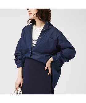 【アバハウスマヴィ/abahouse mavie】のデニムオーバーシャツ 人気、トレンドファッション・服の通販 founy(ファニー) ファッション Fashion レディースファッション WOMEN トップス・カットソー Tops/Tshirt シャツ/ブラウス Shirts/Blouses シンプル Simple スリット Slit デニム Denim 春 Spring 羽織 Haori |ID:prp329100004523282