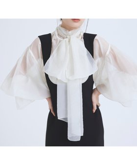 【アニュアンス/anuans】のシアーボウタイボリュームブラウス 人気、トレンドファッション・服の通販 founy(ファニー) ファッション Fashion レディースファッション WOMEN トップス・カットソー Tops/Tshirt シャツ/ブラウス Shirts/Blouses オーガンジー Organdy シンプル Simple ドッキング Docking |ID:prp329100004523284