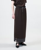 【ユナイテッドアローズ/UNITED ARROWS】のASTRAET テンジクxシフォン レイヤード タイトスカート DK.BROWN|ID: prp329100004523299 ipo3291000000031996729