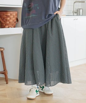 【ニコアンド/niko and】のシアーチェックフレアスカート 人気、トレンドファッション・服の通販 founy(ファニー) ファッション Fashion レディースファッション WOMEN スカート Skirt Aライン/フレアスカート Flared A-Line Skirts おすすめ Recommend シアー Sheer チェック Check フレア Flare リブニット Rib Knit |ID:prp329100004523300
