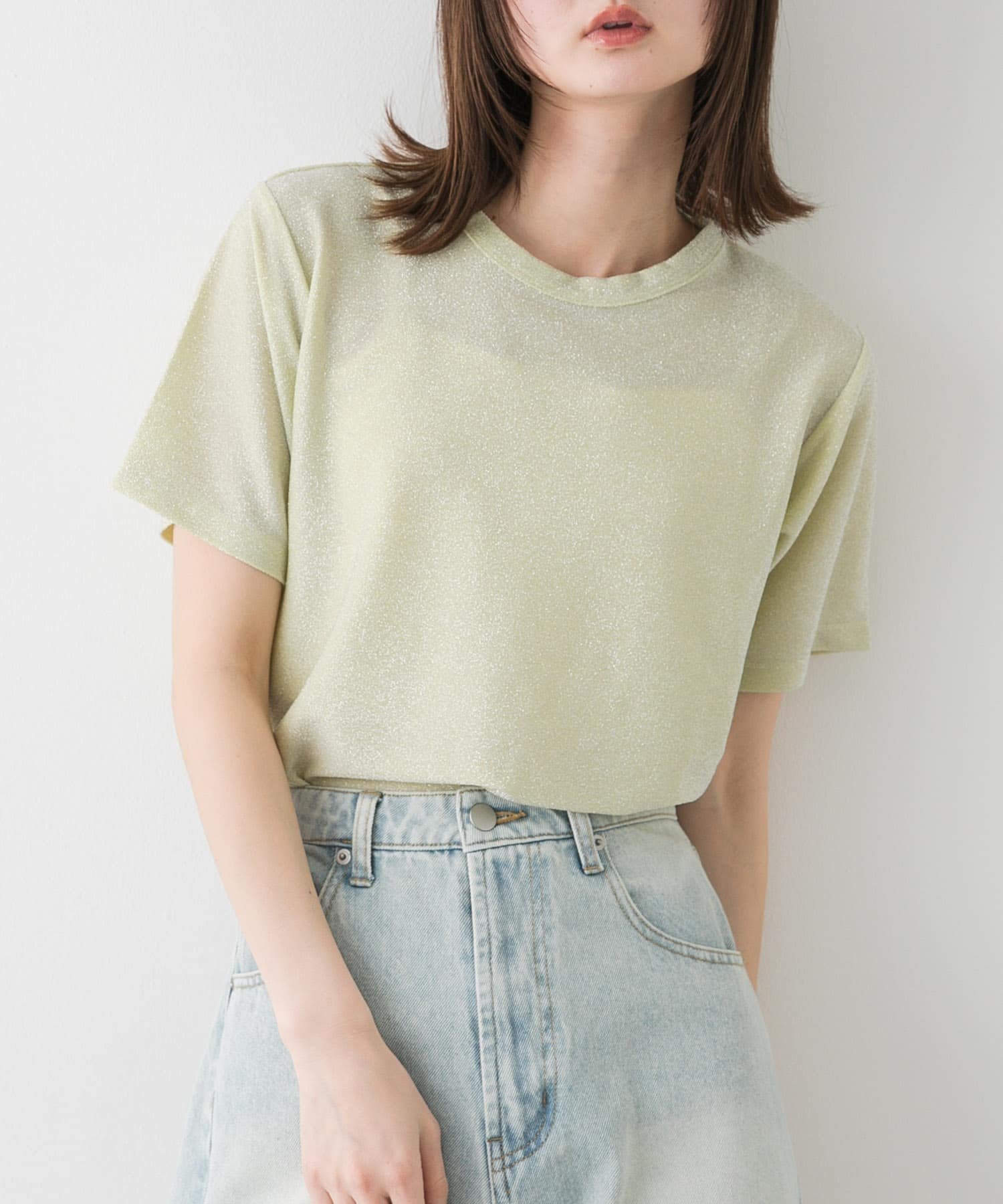 【センスオブプレイス/SENSE OF PLACE by URBAN RESEARCH】のクルーネックラメTシャツ(半袖) インテリア・キッズ・メンズ・レディースファッション・服の通販 founy(ファニー) 　ファッション　Fashion　レディースファッション　WOMEN　トップス・カットソー　Tops/Tshirt　シャツ/ブラウス　Shirts/Blouses　ロング / Tシャツ　T-Shirts　2025年　2025　2025春夏・S/S　Ss,Spring/Summer,2025　おすすめ　Recommend　インナー　Inner　半袖　Short Sleeve　夏　Summer　S/S・春夏　Ss・Spring/Summer　BEIGE|ID: prp329100004523348 ipo3291000000031997013