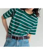 【リエディ/Re:EDIT】のコットンブレンドボーダーor花柄Tシャツ マルチグリーン|ID: prp329100004523354 ipo3291000000031997056