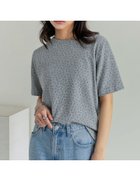 【リエディ/Re:EDIT】のコットンブレンドボーダーor花柄Tシャツ 花柄グレー|ID: prp329100004523354 ipo3291000000031997058