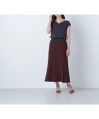 【ナチュラル ビューティー ベーシック/NATURAL BEAUTY BASIC】のサイドボタンリネンライクスカート バーガンディ1|ID: prp329100004523355 ipo3291000000031997061