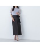 【ナチュラル ビューティー ベーシック/NATURAL BEAUTY BASIC】のバイカラーリボンナロースカート チャコール×クロ2|ID: prp329100004523357 ipo3291000000031997068