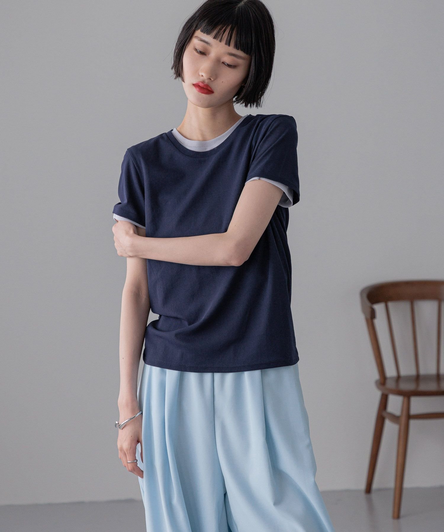 【ローリーズファーム/LOWRYS FARM】のシアーレイヤードT 人気、トレンドファッション・服の通販 founy(ファニー) 　ファッション　Fashion　レディースファッション　WOMEN　おすすめ　Recommend　インナー　Inner　シアー　Sheer　シンプル　Simple　デニム　Denim　トレンド　Trend　メッシュ　Mesh　 other-1|ID: prp329100004523389 ipo3291000000031997253