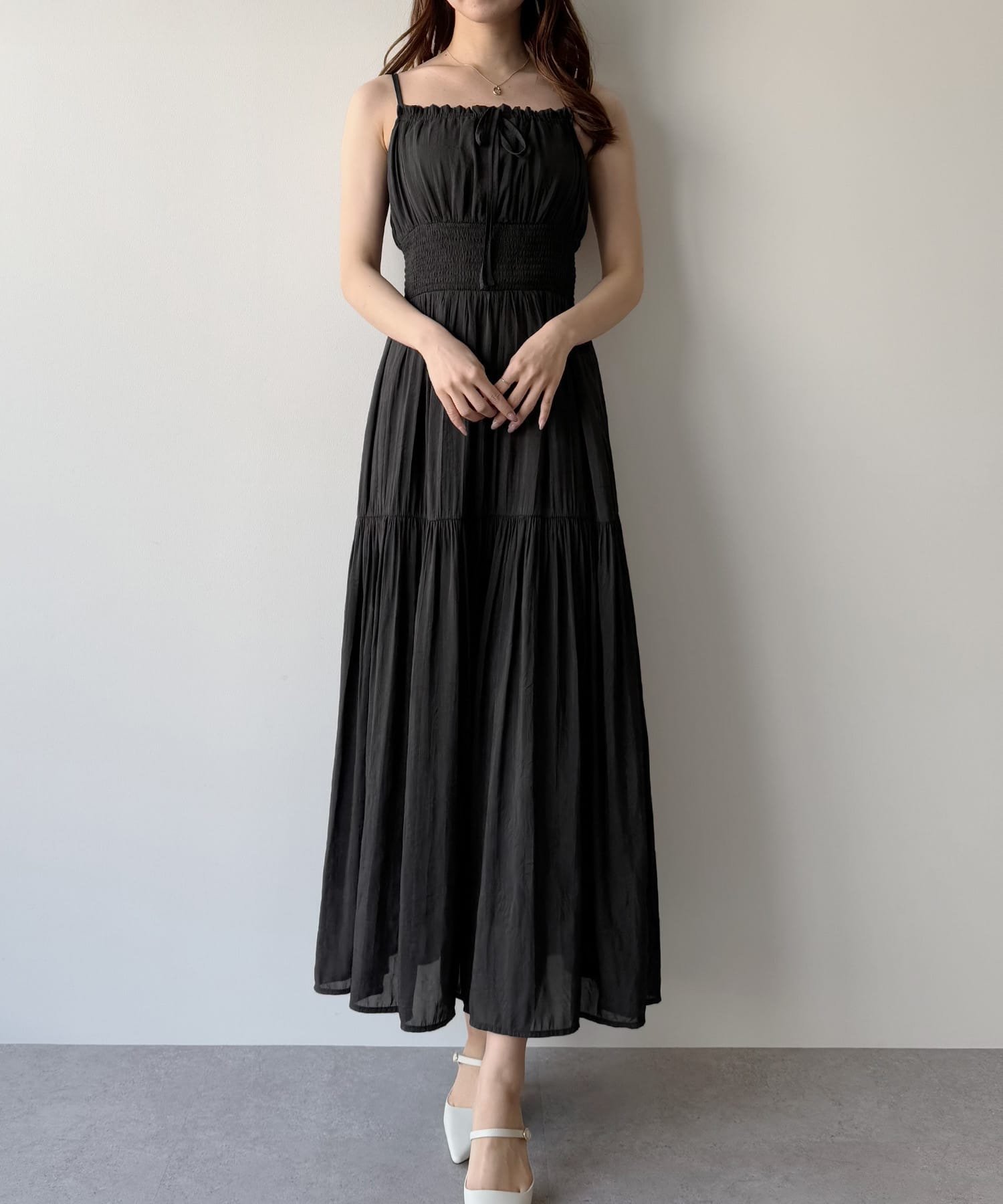 【ジュノア/JUNOAH】のmipiarl ワッシャーシャーリングティアードキャミワンピース 人気、トレンドファッション・服の通販 founy(ファニー) 　ファッション　Fashion　レディースファッション　WOMEN　ワンピース　Dress　キャミワンピース　No Sleeve Dresses　 other-1|ID: prp329100004523433 ipo3291000000031997568